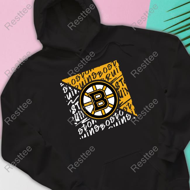 Official Boston Bruins Black Divide Tee Official Boston Bruins Black Divide Tee