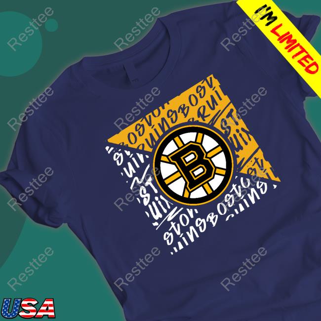Official Boston Bruins Black Divide Tee Official Boston Bruins Black Divide Tee