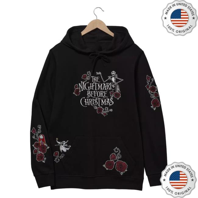 Officia Official Box Lunch Clothing Shop Store Disney The Nightmare Before  Christmas Floral Logo Pullover Hoodie Boxlunch Merch - Resttee