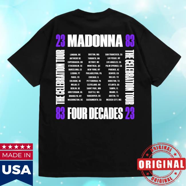 Official Madonna Merch Store The Celebration Tour Black Shirt New Madonna Louise Ciccone Clothing Shop Official Madonna Merch Store The Celebration Tour Black Shirt New Madonna Louise Ciccone Clothing Shop