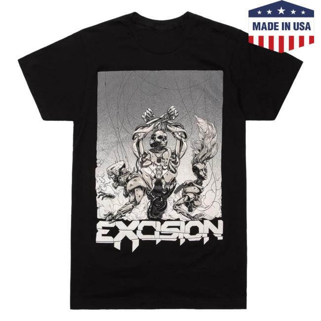 Official Excision Merch Moshpit Unisex Shirts Black/Grey Official Excision Merch Moshpit Unisex Shirts Black/Grey