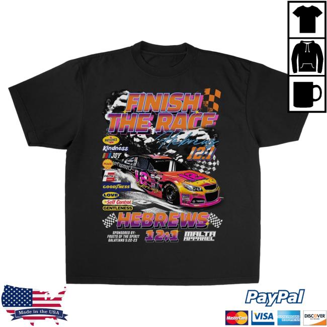 Official Malta Apparel Clothing “Finish The Race” Garment Dyed New Shirt - Black Official Malta Apparel Clothing “Finish The Race” Garment Dyed New Shirt - Black