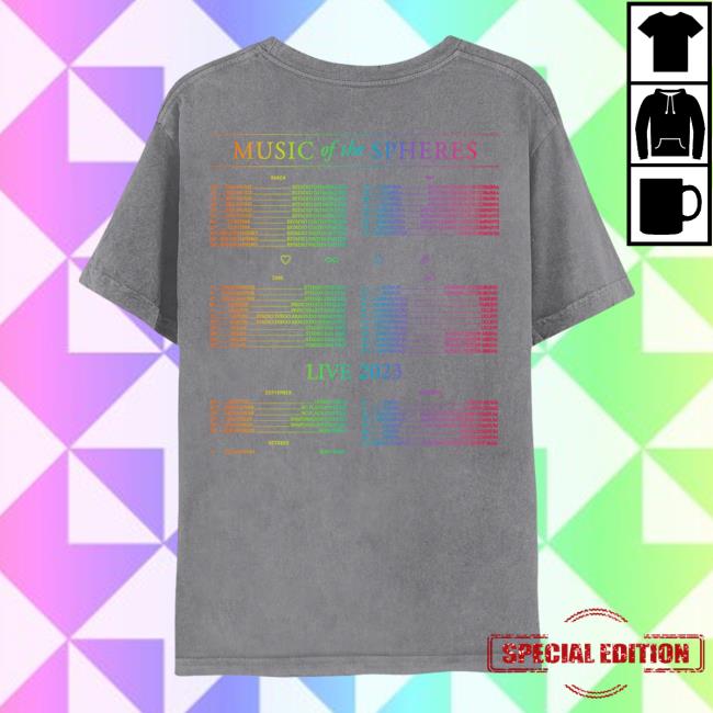Official Coldplay Merch Store Shop Coldplay Music Of The Spheres World Tour 2023 Tshirt Cold Play Official Coldplay Merch Store Shop Coldplay Music Of The Spheres World Tour 2023 Tshirt Cold Play