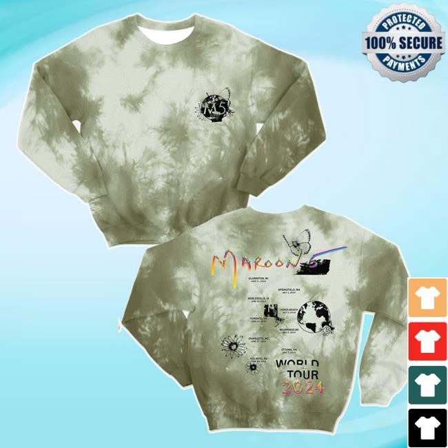 Maroon 5 Official Merch Maroon 5 2024 World Tour Essential Crewneck Sweatshirt Maroon 5 Official Merch Maroon 5 2024 World Tour Essential Crewneck Sweatshirt