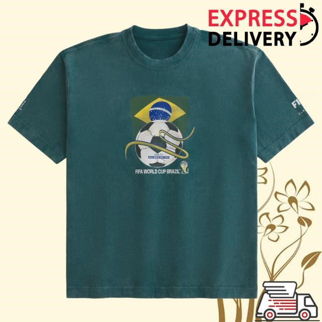 Official Hollister Co Merch Store Boxy Heavyweight FIFA World Cup Brazil Graphic Top Shirt Hollister Apparel Clothing Shop Hollisterco