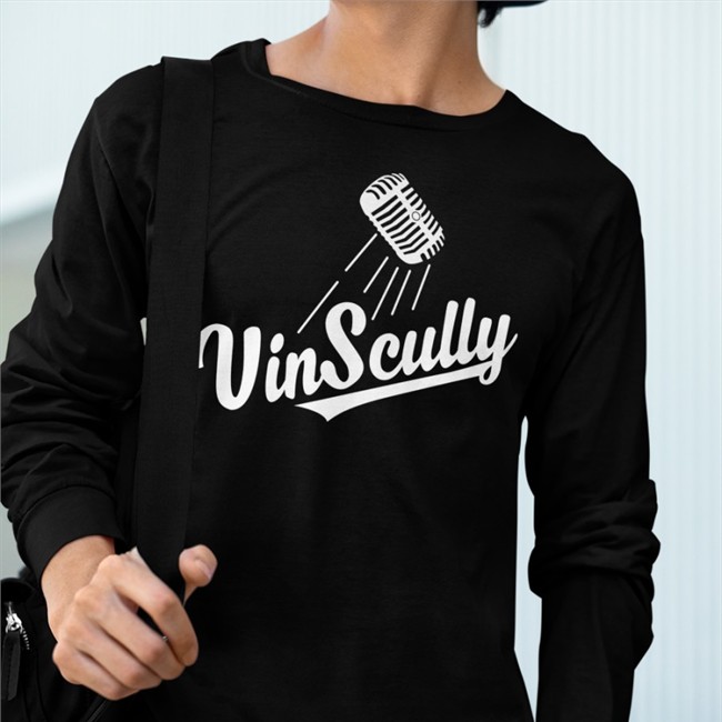 Vin Scully Microphone Tee Dodgers Etsy Vin Scully Microphone Shirts