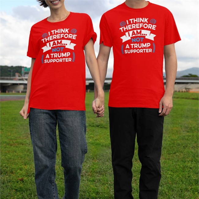 Anti Trump I Think Therefore I Am Not A Trump Supporter Long Sleeve Tee Rbisrb