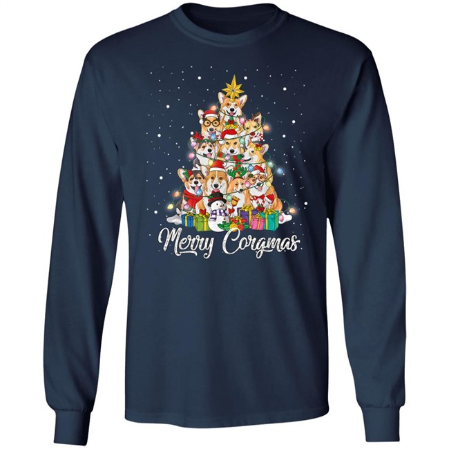 Merry Corgmas Corgi Christmas Tree Fairy Lights Dog Lover Long Sleeve T Shirt Mike Midwestgay Merry Corgmas Corgi Christmas Tree Fairy Lights Dog Lover Long Sleeve T Shirt Mike Midwestgay