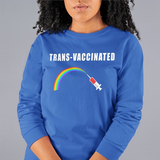 Alex Strenger Trans-Vaccinated Rainbow Tee Shirt