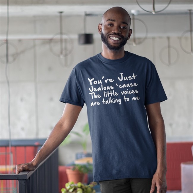 You're Just Jealous' Cause The Little Voices Are Talking To Me Sweatshirt Weird Thrift Store Shirts