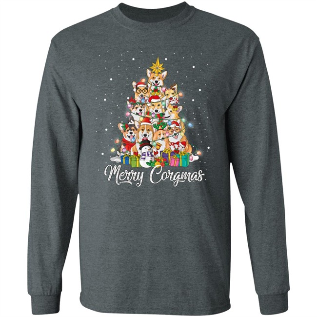 Merry Corgmas Corgi Christmas Tree Fairy Lights Dog Lover Long Sleeve T Shirt Mike Midwestgay Merry Corgmas Corgi Christmas Tree Fairy Lights Dog Lover Long Sleeve T Shirt Mike Midwestgay