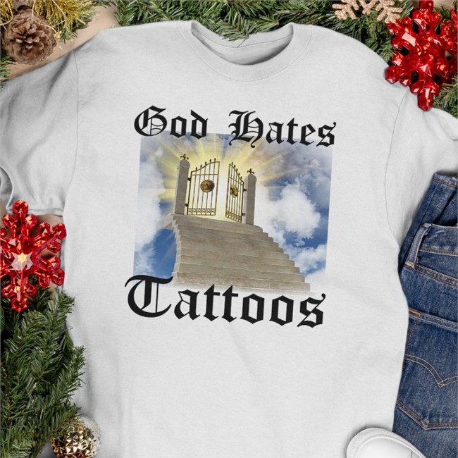 White Trashcanpaul God Hates Tattoos T Shirt