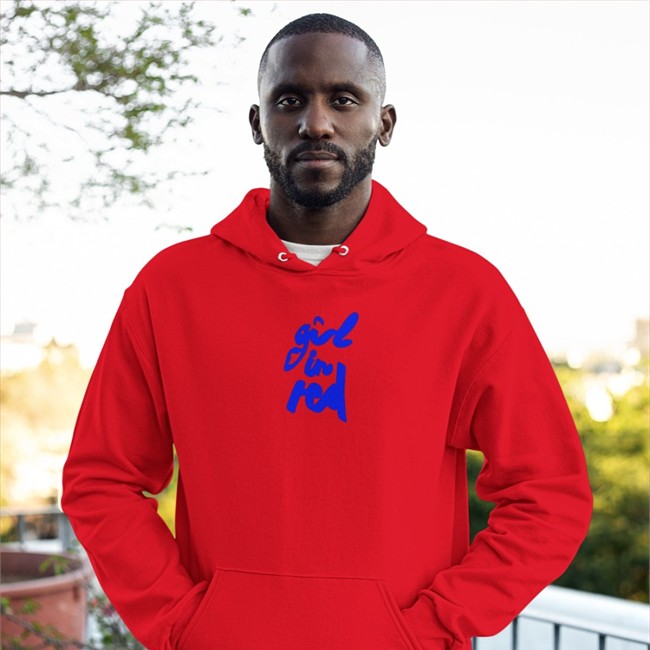 Girl In Red Merch Shiny Blue Thread Hooded Sweatshirt Hoodie
