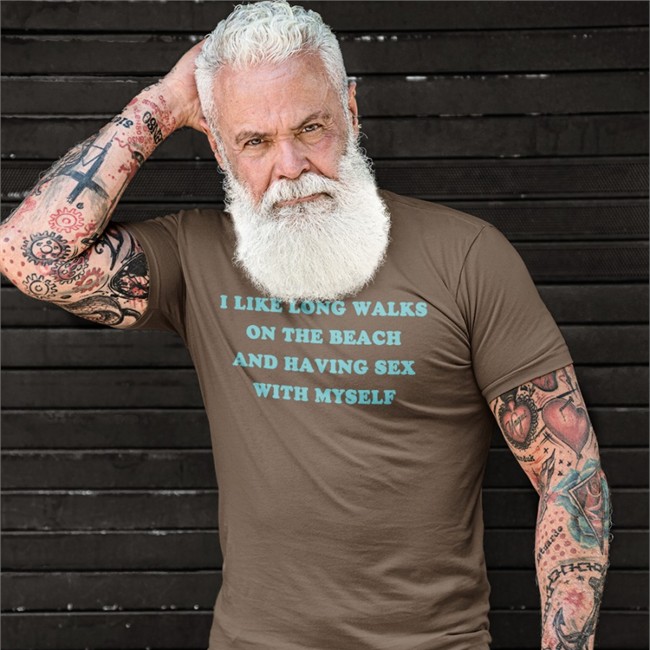 I Like Long Walks On The Beach And Having Sex With Myself Shirt Black