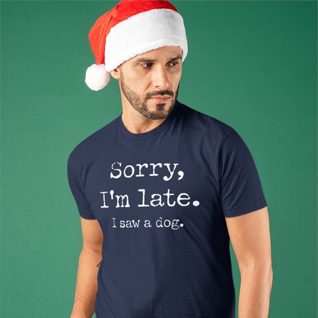 Nic Nolan Ricky Gervais Sorry I'm Late I Saw A Dog Shirt Nic Nolan Sorry I'm Late I Saw A Dog T-Shirt Ricky Gervais