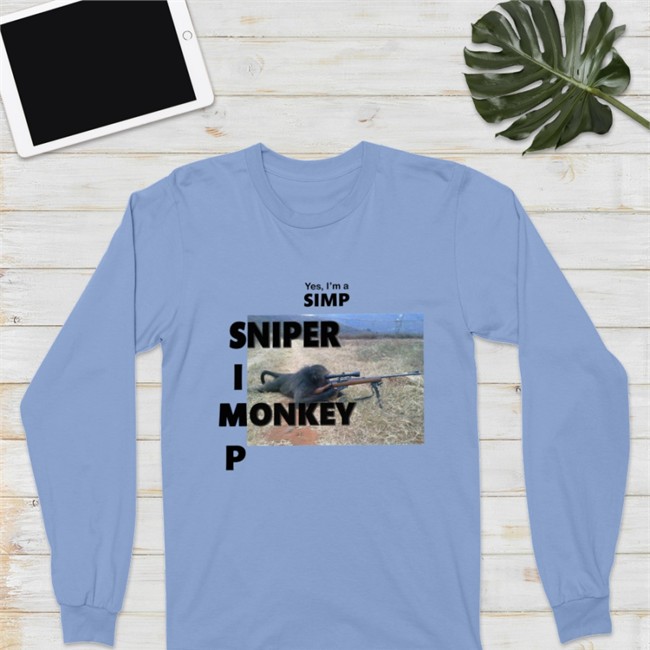 Shirts That Go Hard Yes I'm A Simp Sniper I Monkey P Long Sleeve Tee Shirt