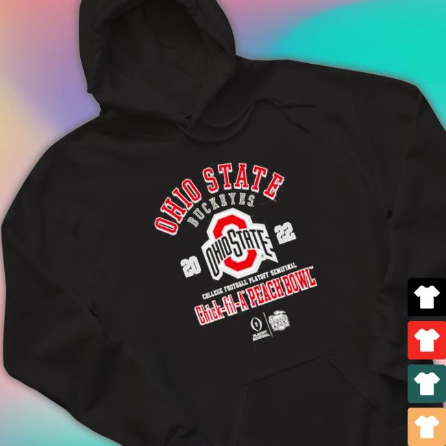 Ohio State Buckeyes CFP Semifinals Chick-fil-A Peach Bowl Bound 2022 T-Shirt Official Ohio State Buckeyes CFP Semifinals Chick-fil-A Peach Bowl Bound 2022 Shirts