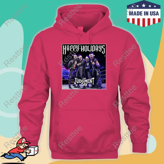 The Judgment Day Happy Holidays Hoodie Finn Bálor The Judgment Day Happy Holidays Tee
