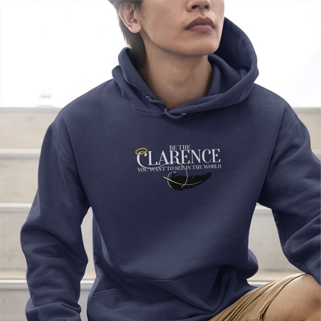 Be The Clarence T Shirt Rachel Miner Be The Clarence You Wan To See In The World Shirt Navy Stands Shop Rachel Miner