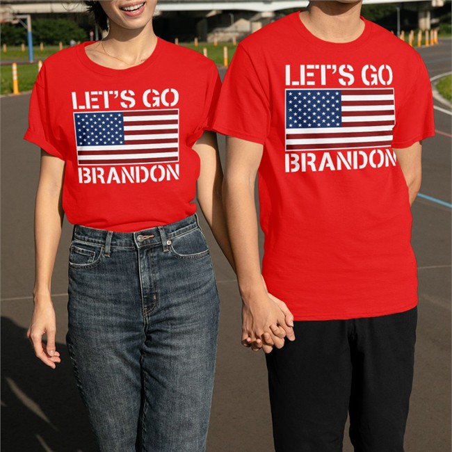 Halva001 Let's Go Brandon Flag American Tee Shirt