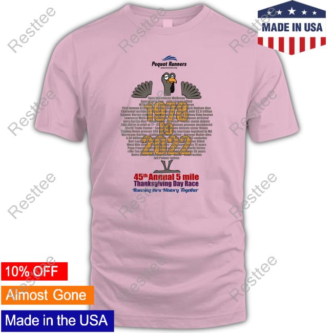 Southport Pequot Runners Turkey Trot Shirt Club Turkey Trot Pequot Runners 1987 To 2022 Tee Shirt