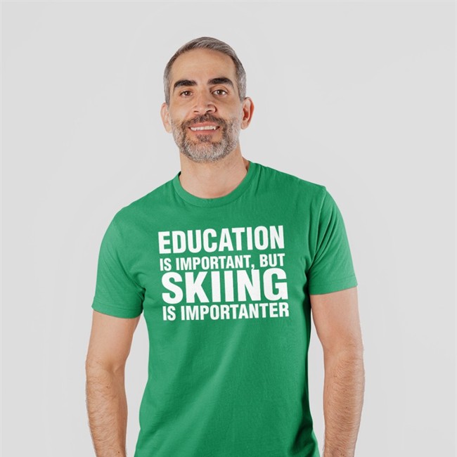 Education Is Important But Skiing Is Importanter Tee Shirt Florian Ederer