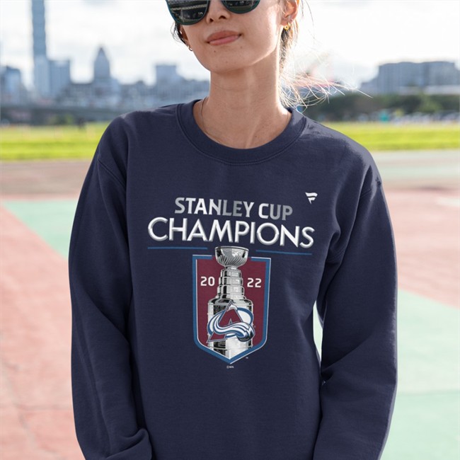 Fans Edgen Store Fanatics Branded Colorado Avalanche Heathered Charcoal 2022 Stanley Cup Champions Locker Room T Shirt Fanatics Experience Barstool Denver