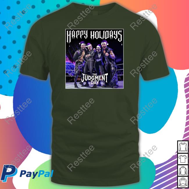 The Judgment Day Happy Holidays Hoodie Finn Bálor The Judgment Day Happy Holidays Tee