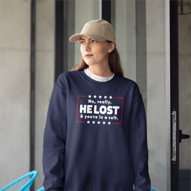No Really He Lost & You're In A Cult Tee Shirt Mr Q Of Maine
