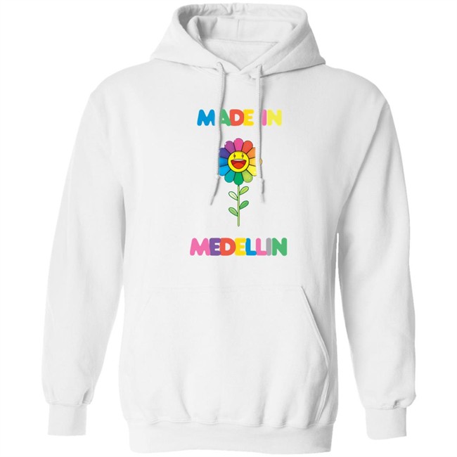 Made In Medellin Hooded sweatshirt with song J Balvin Blanco Made In Medellin Hooded sweatshirt with song J Balvin Blanco