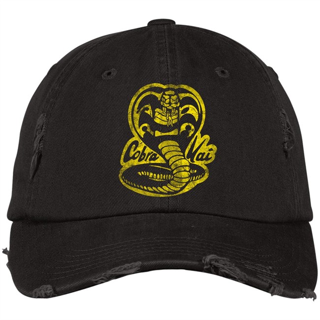 Cobra Kai Vintage Tri-Blend Hat Kobra Kai 80s Karate Kid Short Sleeve Retro Hat