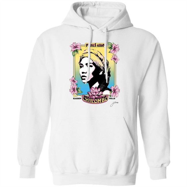 Jhene aiko chilombo signed litho merch hooded sweatshirt white clothing print t shirt