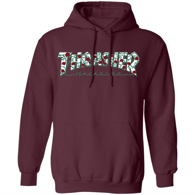Thrasher Roses Pink Hoodie Thrasher Roses Pink Hoodie
