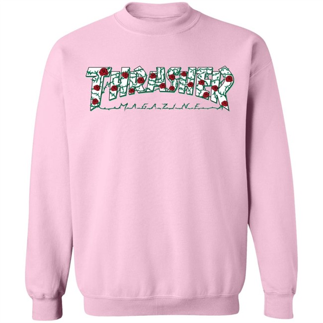 Thrasher Roses Pink Hoodie Thrasher Roses Pink Hoodie