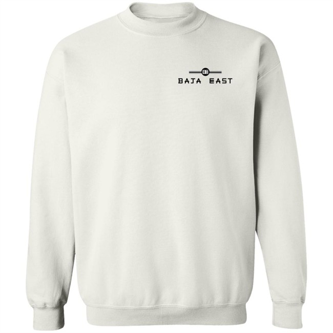 Baja East Store Merch Bi-Leve Crewneck Sweatshirt with Logo in White
