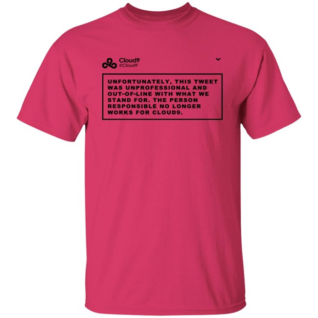 Cloud9 C9 Mateus This Tweet Was Unprofessional T Shirt Cloud9 C9 Mateus This Tweet Was Unprofessional T Shirt