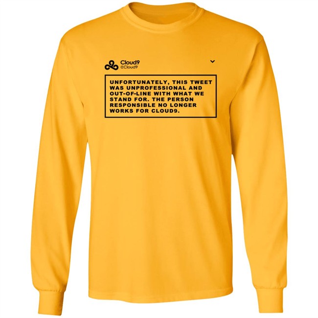 Cloud9 C9 Mateus This Tweet Was Unprofessional T Shirt Cloud9 C9 Mateus This Tweet Was Unprofessional T Shirt