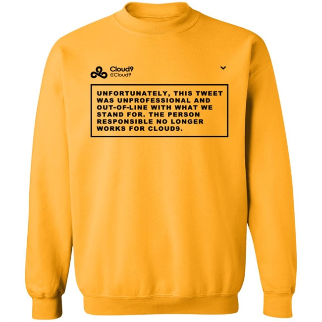 Cloud9 C9 Mateus This Tweet Was Unprofessional T Shirt Cloud9 C9 Mateus This Tweet Was Unprofessional T Shirt