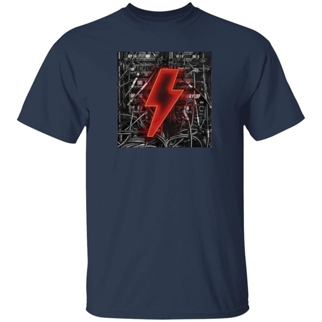 Acdc Merch Bolt N Wires Black T Shirt Acdc Merch Bolt N Wires Black T Shirt
