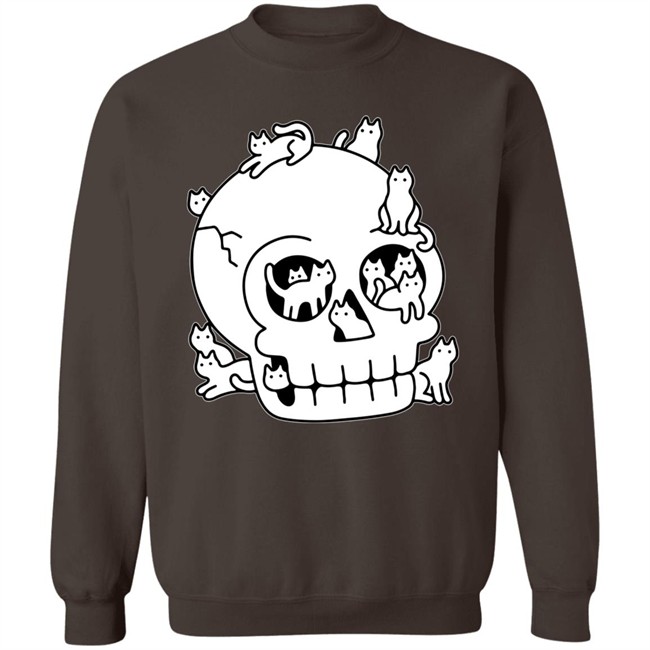 Lladnek Skull Is Full Of Cats Wash Doodle Shirt Lladnek Skull Is Full Of Cats Wash Doodle Shirt