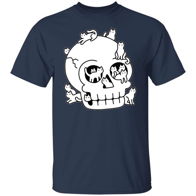 Lladnek Skull Is Full Of Cats Wash Doodle Shirt Lladnek Skull Is Full Of Cats Wash Doodle Shirt