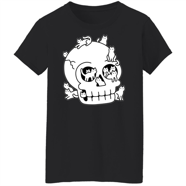 Lladnek Skull Is Full Of Cats Wash Doodle Shirt Lladnek Skull Is Full Of Cats Wash Doodle Shirt