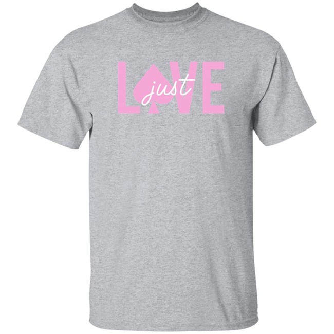 Ace Family Merch Gray Just Love Crewneck Sweatshirt Ace Family Merch Gray Just Love Crewneck Sweatshirt