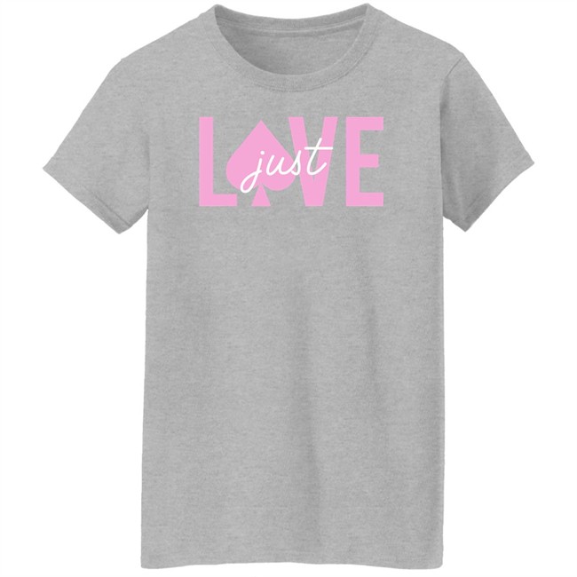 Ace Family Merch Gray Just Love Crewneck Sweatshirt Ace Family Merch Gray Just Love Crewneck Sweatshirt