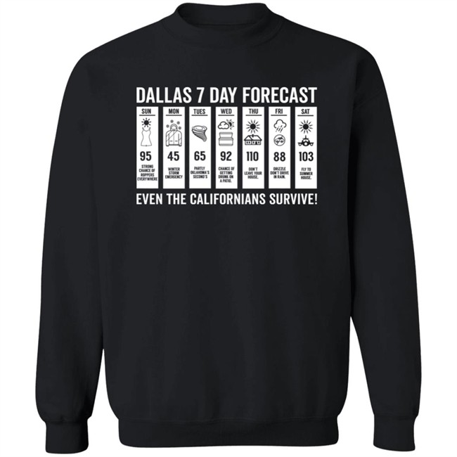 Dallas 7 Day Forecast Even The Californians Survive Shirt Bullzerk Merch Dallas 7 Day Forecast Even The Californians Survive Shirt Bullzerk Merch
