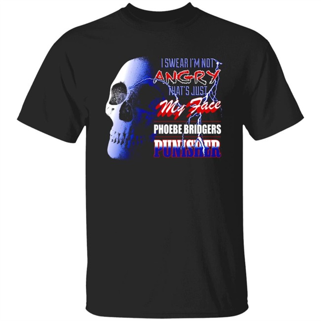 Phoebe Bridgers I Swear Im Not Angry Thats Just My Face Skull Tee Shirt