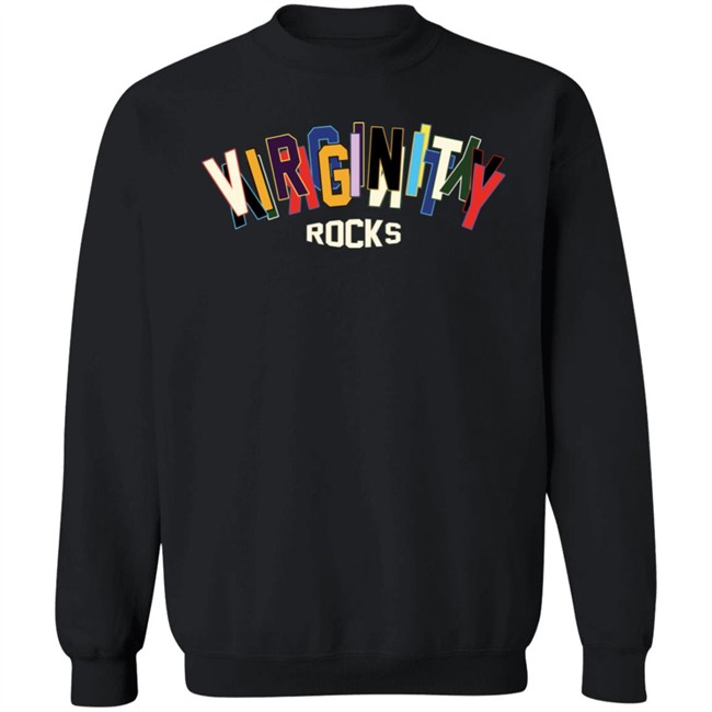 Danny Duncan Merch Virginity Rocks Stacked Black Crewneck Sweatshirt
