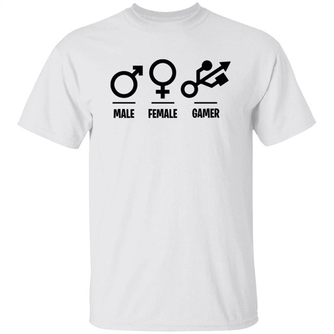 Male Female Gamer Gender Symbols Usb Tee Shirt