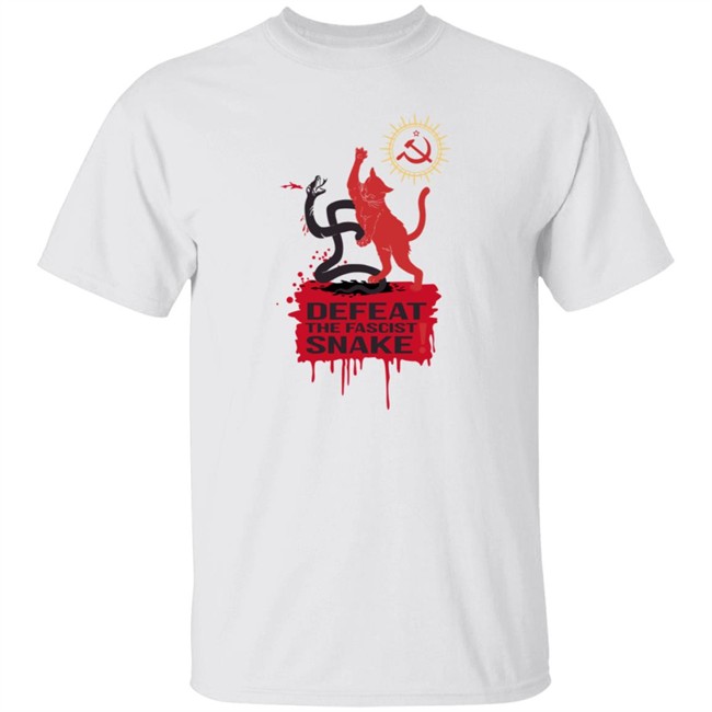 Soviet Cat Defeat The Fascist Snake Tee Shirt