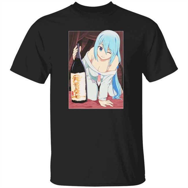 Crunchyroll Store Merch Shop CR Loves Konosuba Aqua & Sake Crunchyroll Tee Shirt